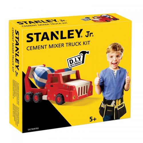 Bygga - Bygg din egen STANLEY jr betonglastbil, en prenumeration för barn på kreativa leksaker, spika, skruva och klistra ihop olika mästerverk med de medföljande figurssågade trädelarna. Anpassade verktyg för barn ingår.