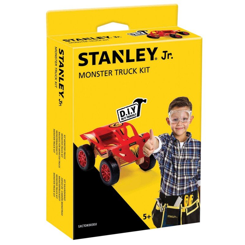 Bygga - Bygg din egen STANLEY jr monsterbil, en prenumeration för barn på kreativa leksaker, spika, skruva och klistra ihop olika mästerverk med de medföljande figurssågade trädelarna. Anpassade verktyg för barn ingår.