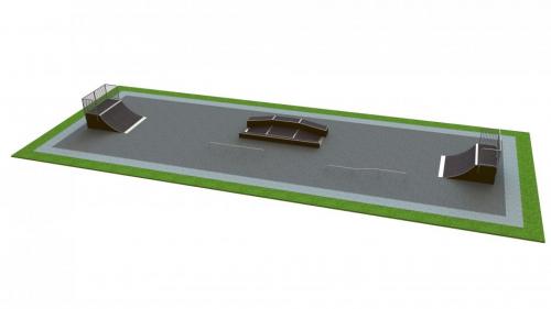 Base skatepark H1.2xW9xL30.0m