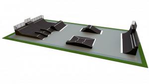 Base skatepark H3.5xW18.0xL35.0m