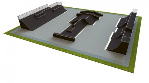 Base skatepark H4.0xW25.0xL30.0m