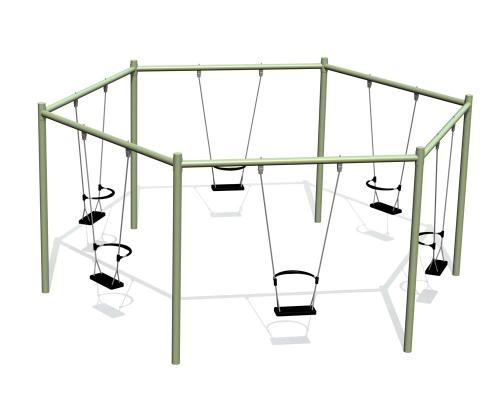 Cirkulärgunga 6-sits med sitsar