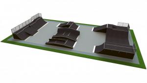 Base skatepark H1.8xW15.0xL30.0m