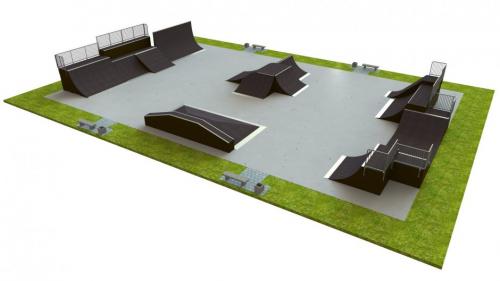 Base skatepark H3.0xW20.0xL30.0m