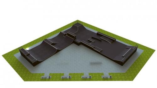 Base monolith skatepark H2.0xL30.0xW30.0m