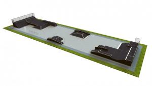 Base skatepark H1.5xW10.0xL40.0m