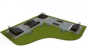 Base skatepark H1.5xW29.0xL29.0m