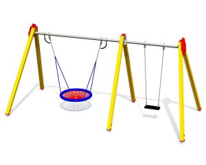 Aluminiumgunga med traditionell sits och fågelbogunga