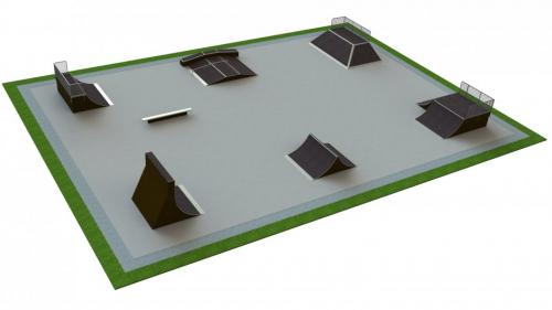 Base skatepark H3.5xW25.0xL35.0m
