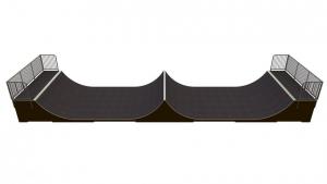 Dubbel Half pipe, H1.5 x W3.6 x L17.60