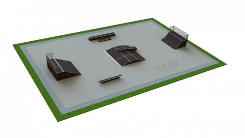 Base skatepark H1.5xW20.0xL30.0m