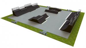 Base skatepark H3.0xW26.0xL33.0m