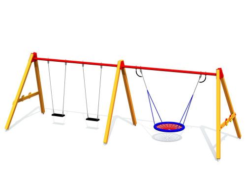 BABY-BIRD med 2 st. traditionella sitsar och fågelbogunga