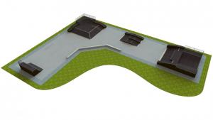 Base skatepark H2.1xW37.0xL50.0m