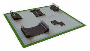 Base skatepark H1.5xW25.0xL30.0m