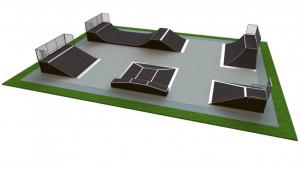 Base skatepark H1.5xW19.2xL22.5m