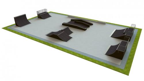 Base skatepark H3.0xW20.0xL35.0m