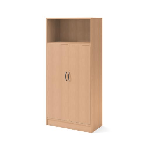 Skåp med slagdörrar och öppet hyllplan, B:805, D:415, H:1725