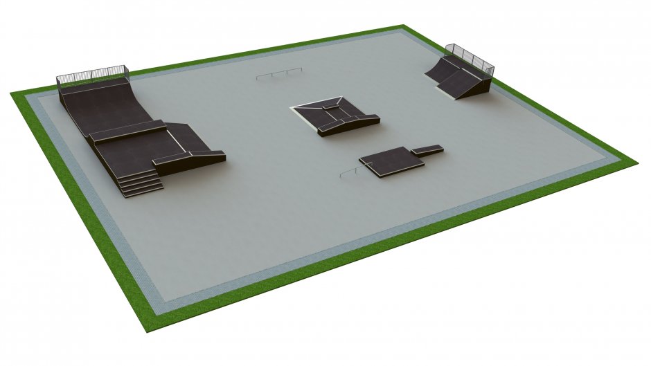 Base skatepark H1.5xW30.0xL40.0m