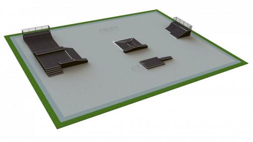 Base skatepark H1.5xW30.0xL40.0m