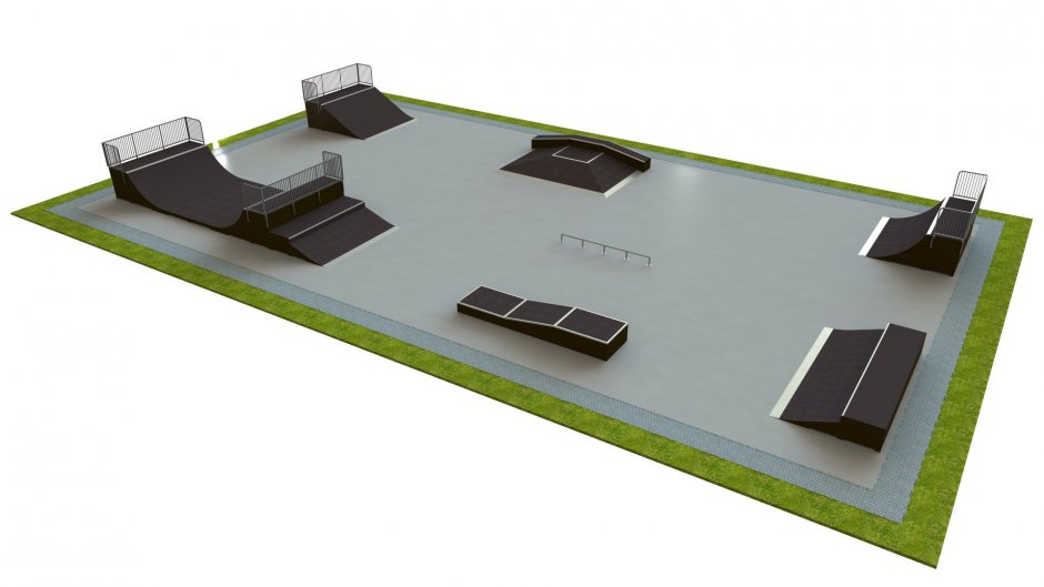 Base skatepark H1.5xW20.0xL35.0m
