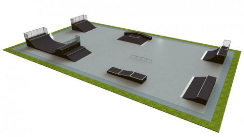 Base skatepark H1.5xW20.0xL35.0m