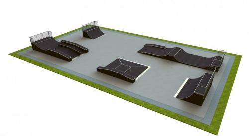 Base skatepark H1.7xW20.0xL35.0m