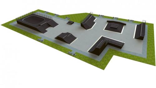 Base skatepark H3.0xW30.0xL33.0m