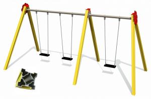 Aluminiumgunga 3 (2+1) platser