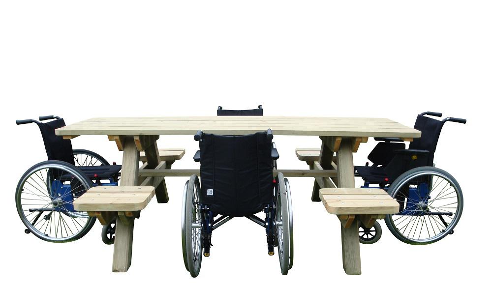 Tillgängliga bänkbordet 4+4