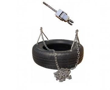 Däckgunga med gungleder och fästen