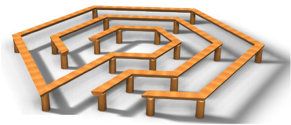 Labyrintbänk i Robinia