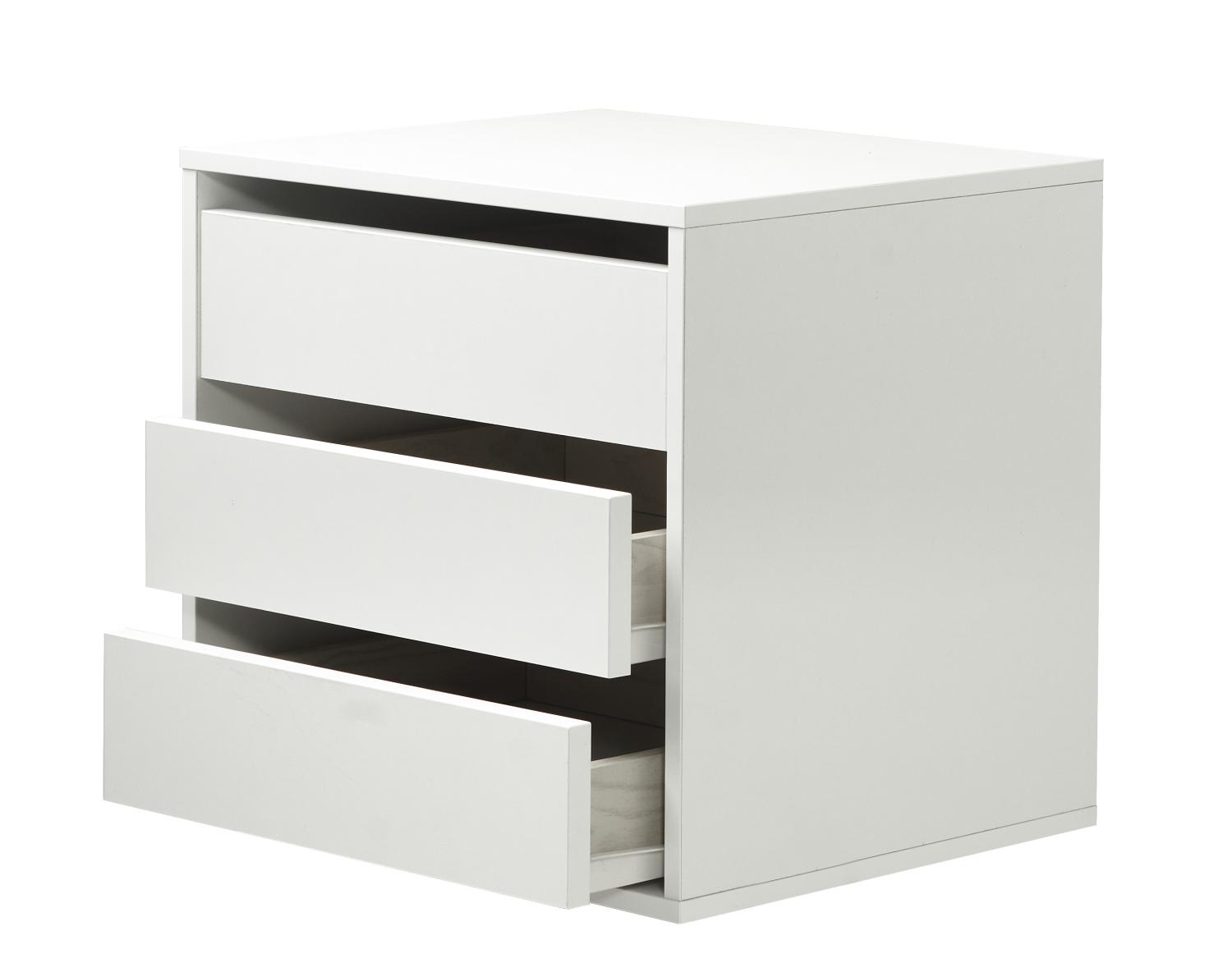 Lådkassett (för höger/vänster sidoskåp), 3 lådor, vit laminat
