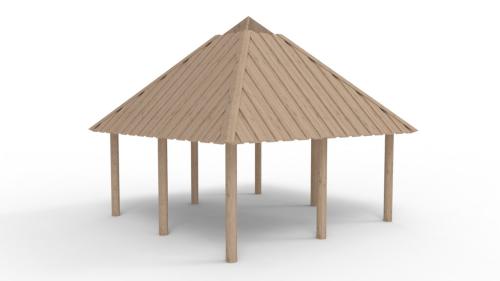 GRILLHUS I ROBINIA OCH KÄRNFURU 4,5X4,5M