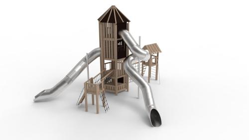 Lekställning med torn i Robinia