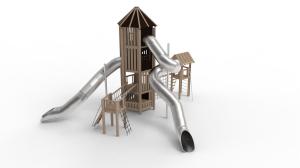 Lekställning med torn i Robinia