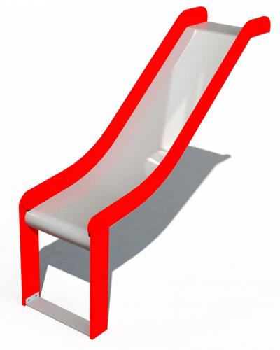 Rostfri rutsch i stål: Höjd 0,95m