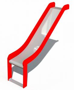 Rostfri rutsch i stål: Höjd 1,2m