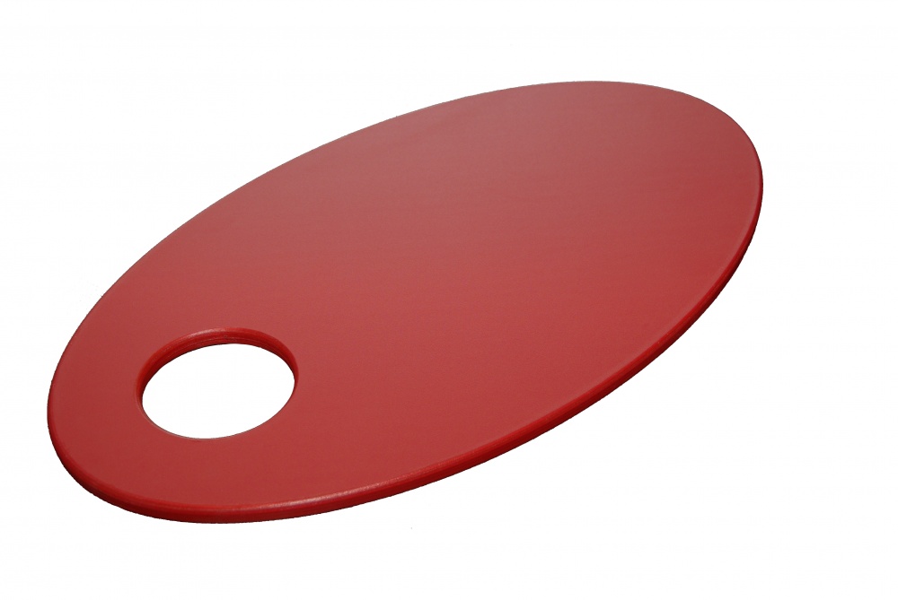 Oval platta med ett hål