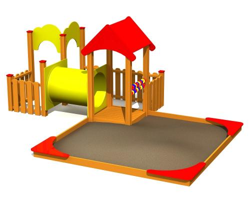 Sandlåda med lekcentra