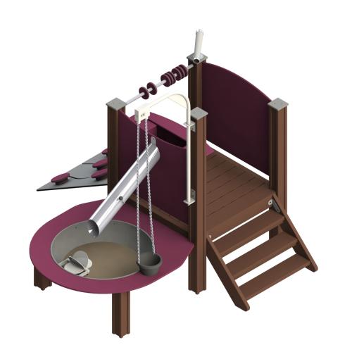 Sand play complex with platform