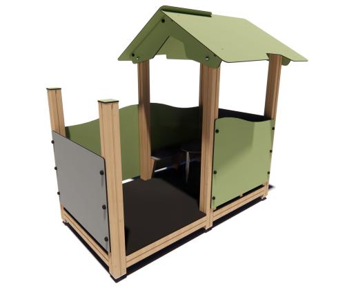 Lekhus med terass i Organowood