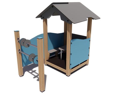 Lekhus med aktivitetspanel i Organowood