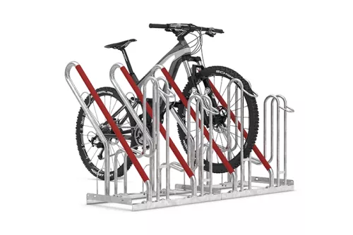 Cykelställ 4500 XBF - Låsbåge och hög hjulhållare