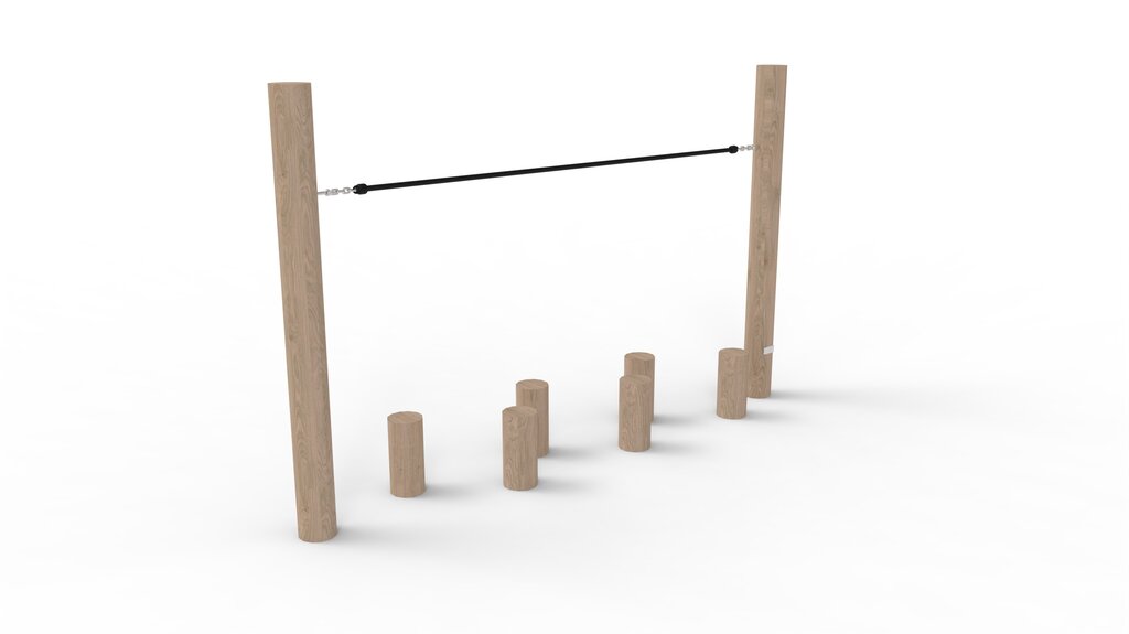 Balansgång med kubbar