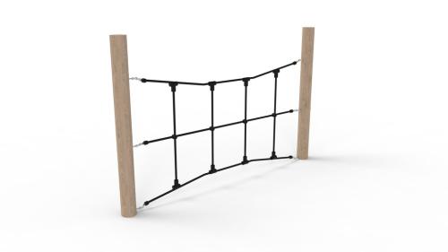 Klätternät med Robinistolpar