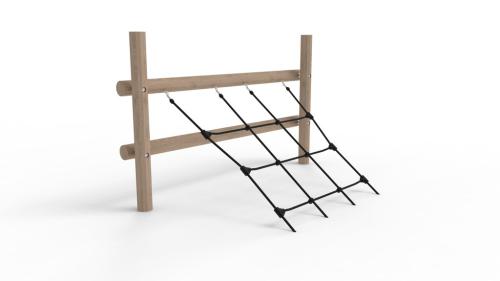 Nätuppgång med Robinistolpar