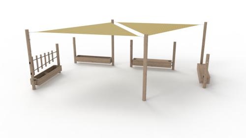 Sinnesträdgård med solsegel