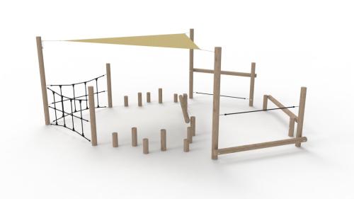 Liten balansbana med solsegel