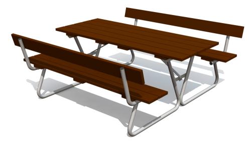 Picknickbord med ryggstöd